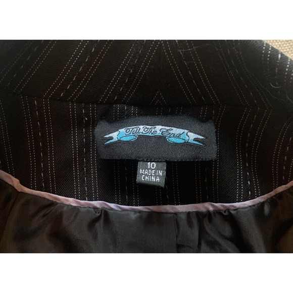 Till the End Nordstrom Business Blazer Womens 10 Black w Pin Stripes Sport Coat - Picture 5 of 11